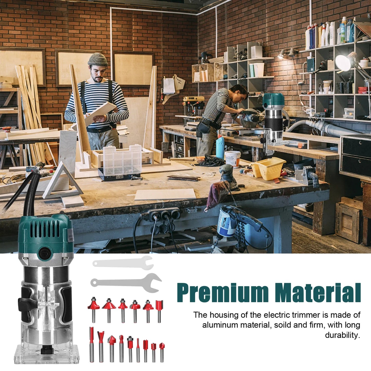 Multifunctional Woodworking Electric Trimmer - Router, Milling, Engraving & Slotting Carving Tool