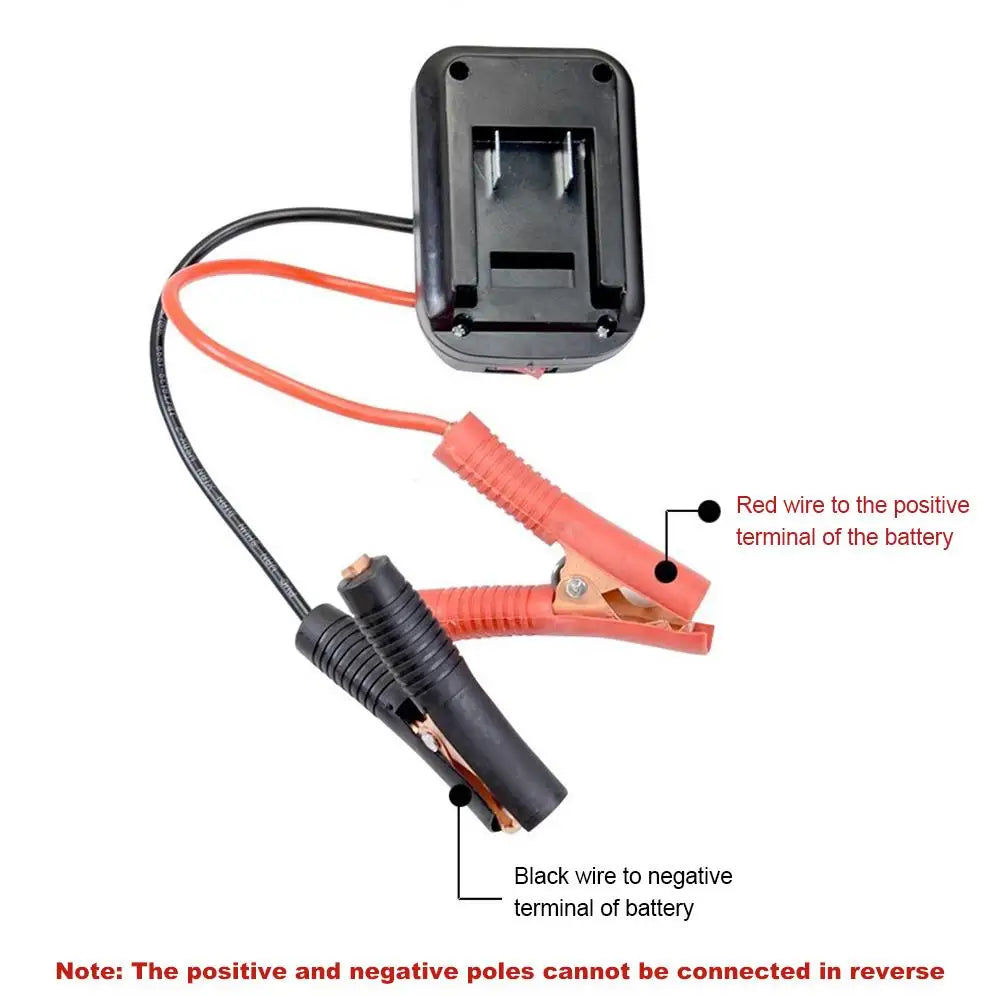 Car Lithium Battery Converter Charger Clip – Jump Starter Booster Cable Adapter for Makita Tools, Emergency Auto Igniter & DIY Power Use