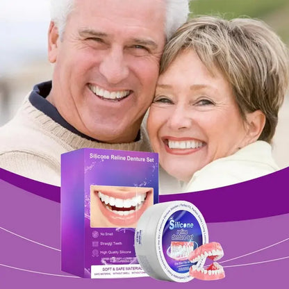 Silicone Denture Set – Temporary Fake Teeth for Orthodontic Fit, Whitening & Oral Hygiene Care