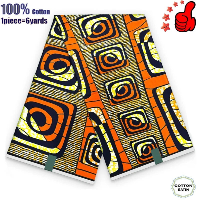 African Real Wax Fabric - High Quality 100% Cotton Ankara Pagne for Women’s Dresses