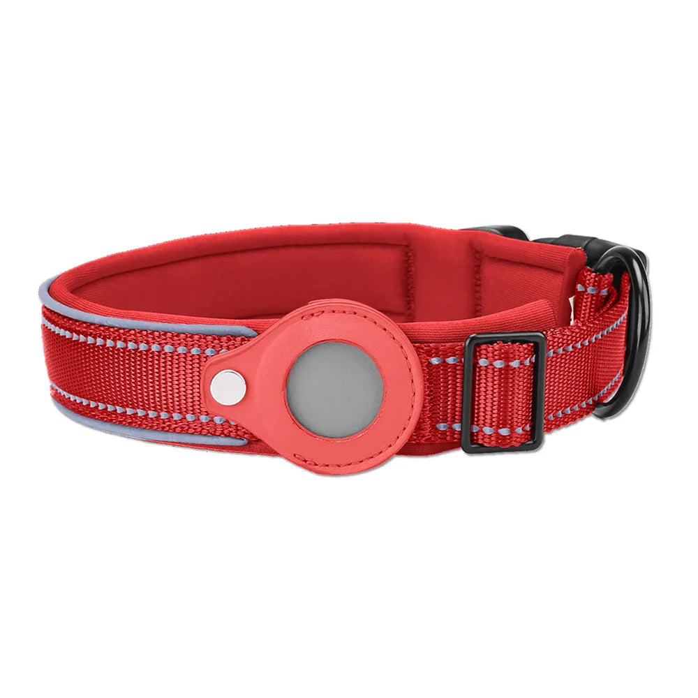 Reflective Padded AirTag Dog Collar – Integrated AirTag Holder for Small, Medium & Large Dogs