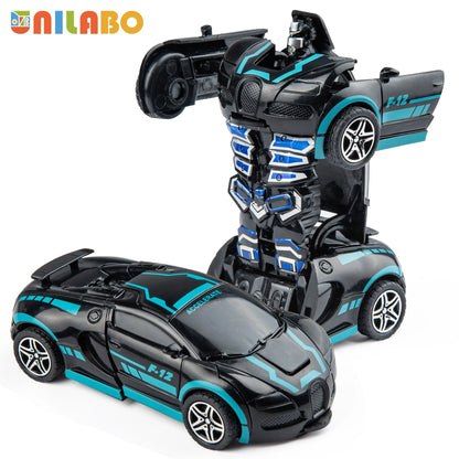 Transformable Robot Sports Car Toy - Battery-Free Educational Vehicle Model for Kids' Play & Learning