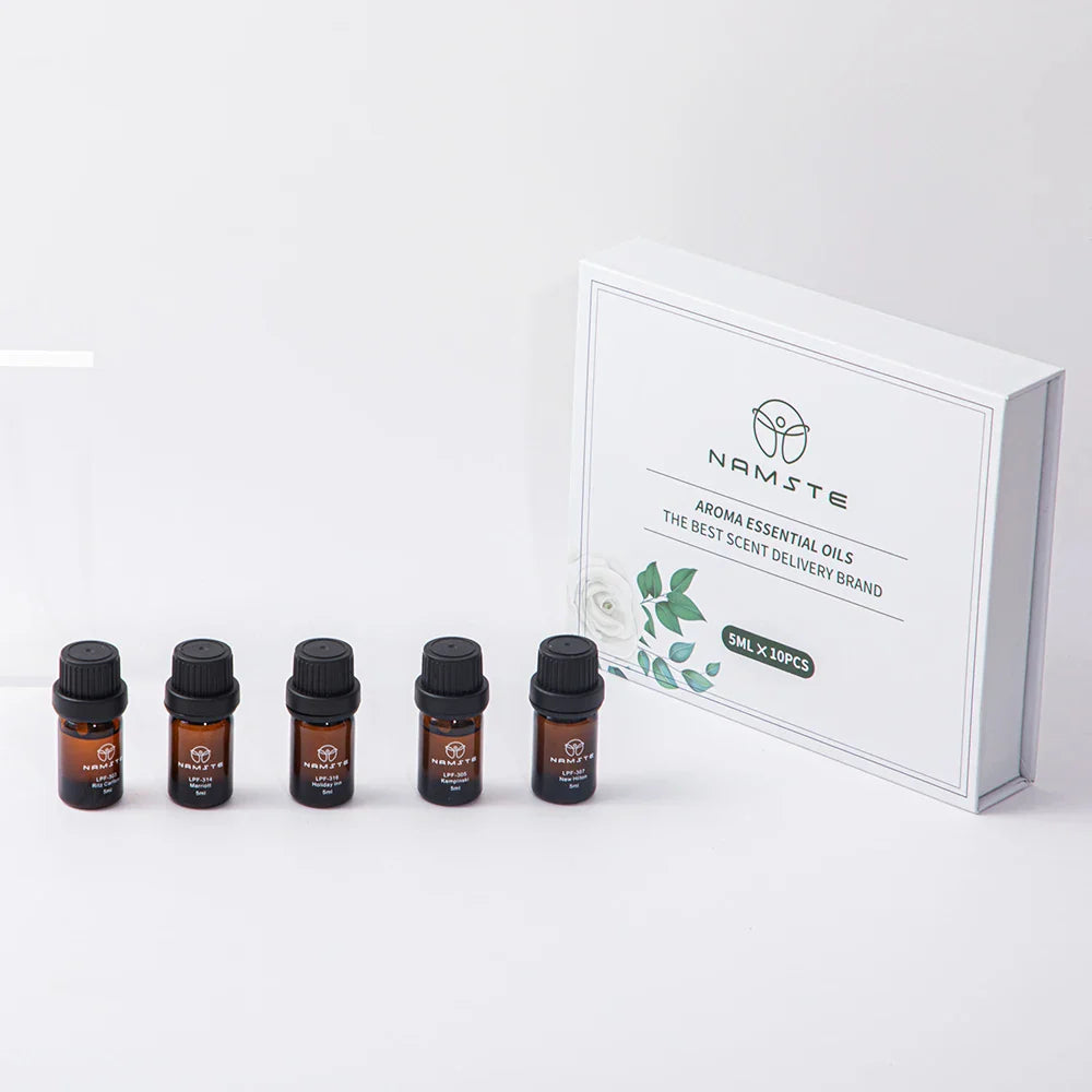 100% Pure Essential Oils Set - 10x5ml Fragrance Oils for Diffusers, Humidifiers, Candles & Hotel Scents