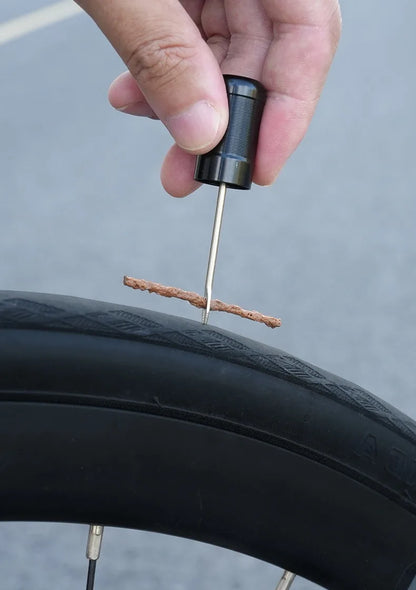 Bike Tubeless Tire Repair Kit — Slug Plug Stopper with Rubber Bacon Strips & Insertion Tool for MTB & Road Bikes