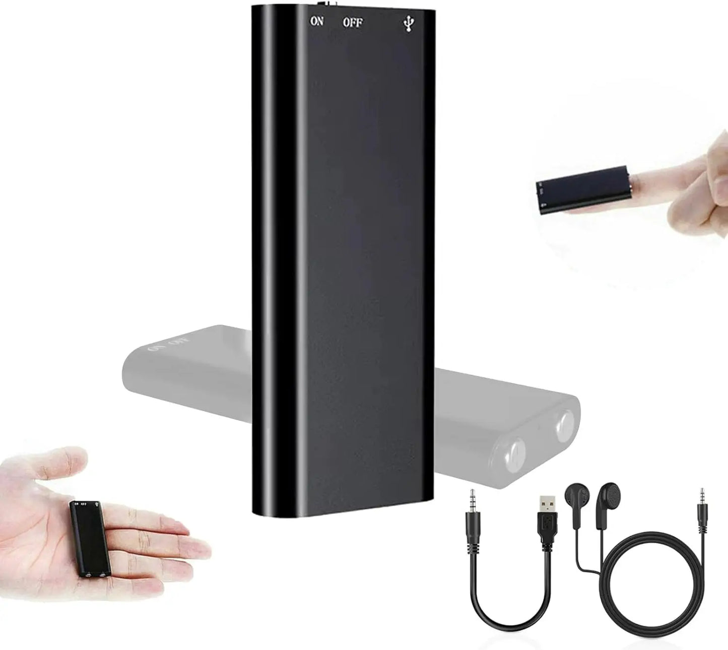 8GB/16GB Ultra-Slim Mini Voice Recorder, Professional Voice Activated Digital Recorder with Noise Reduction & MP3 Player Function