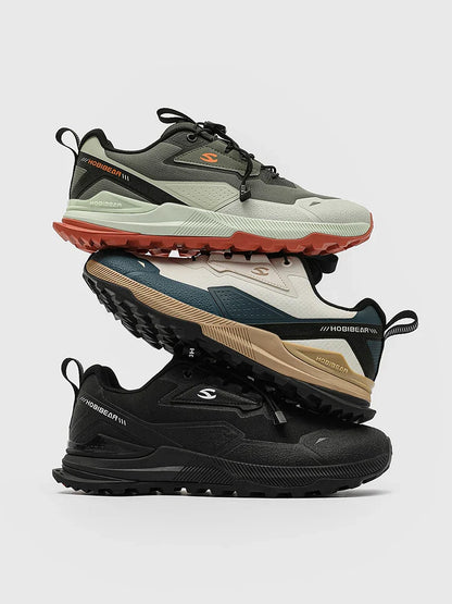 HOBIBEAR Hiking & Walking Shoes — Men’s & Women’s Non-Slip Elastic Band Sneakers, Comfortable Outdoor Running Shoes