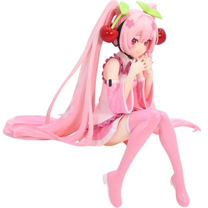 Hatsune Miku Anime Figure – Pink Dress PVC Action Model, Cherry Blossom Collectible Toy & Gift