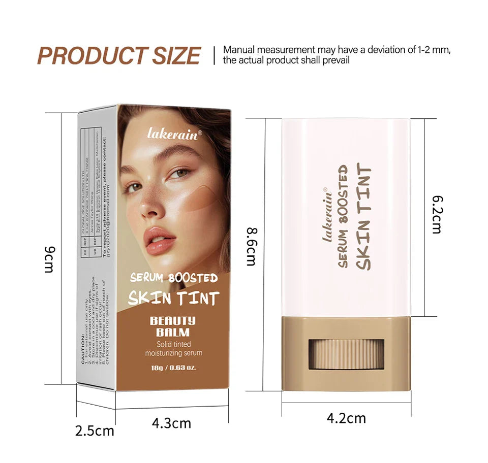 Waterproof Skin Tint Stick – Nourishing Tinted Foundation & Contour Balm for Face Makeup