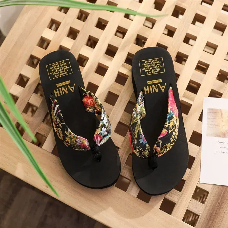 Women’s Summer Platform Flip Flops - Casual Wedge Beach Sandals