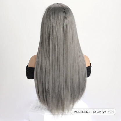 26" Long Straight Synthetic Wig – Fashion Color Wig for Women, Daily Wear, Halloween Costume, Party & Cosplay