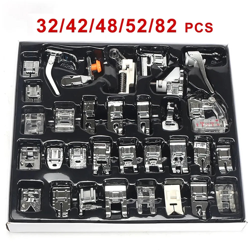 Sewing Machine Presser Foot Kit: Household Knitting Accessories for Brother, Babylock, Singer, Janome, Elna, Toyota