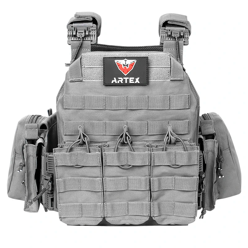 ARTEX Tactical Vest – 1000D Nylon, Quick Release, 6094K with Triple Magazine Pouch for Hunting & Airsoft Combat