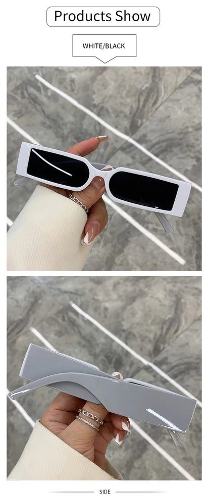 Luxury Rectangle Vintage Sunglasses for Men – Hip Hop Designer Black Small Frame UV400 Shades
