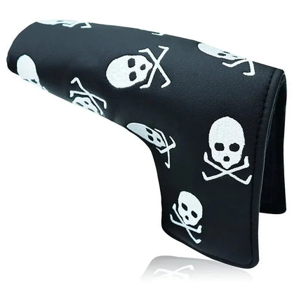 Golf Putter Head Cover – PU Leather Blade Club Protector, Black & White, Universal Fit for Men & Women