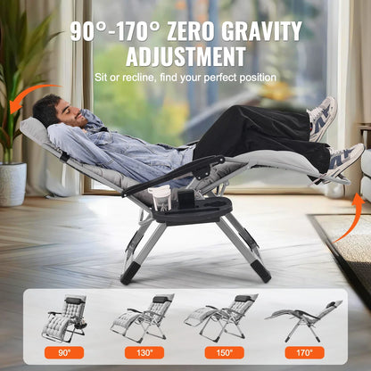 SucceBuy Zero Gravity Recliner Chair – Adjustable Anti-Gravity Lounge with Cushion, Footrest & Cup Holder