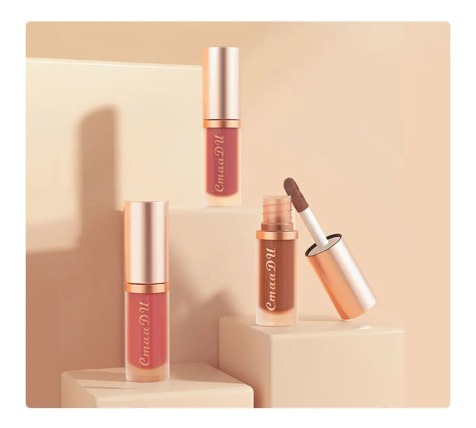 Waterproof Matte Velvet Lip Glaze – Moisturizing, Long-Lasting, Non-Stick Lip Gloss Lipstick Makeup