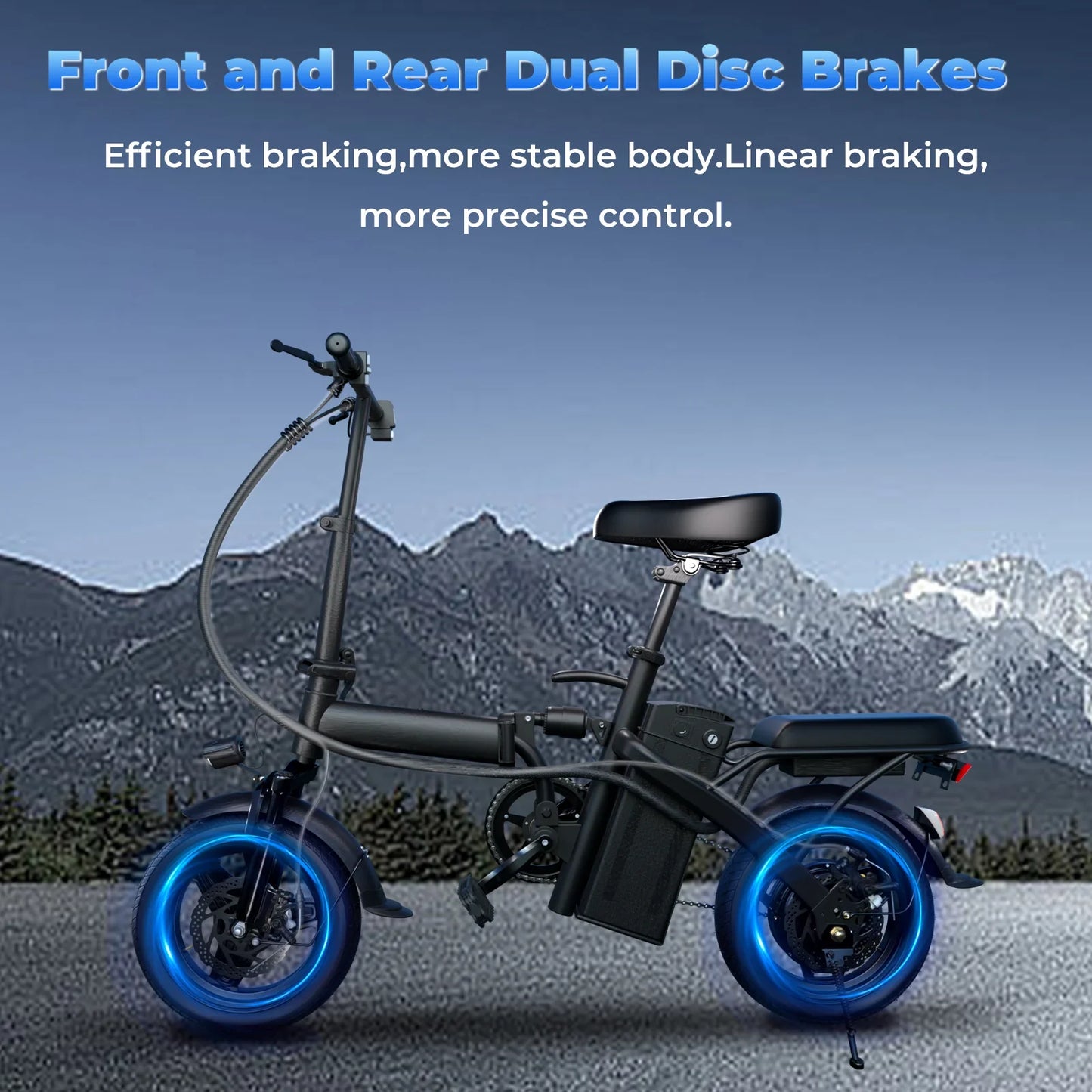 LELEKUAI 500W Folding Electric Bike for Adults – 20 MPH, 48V 10.4Ah Removable Battery, 14-Inch E-Bike with Multi-Shock Absorption