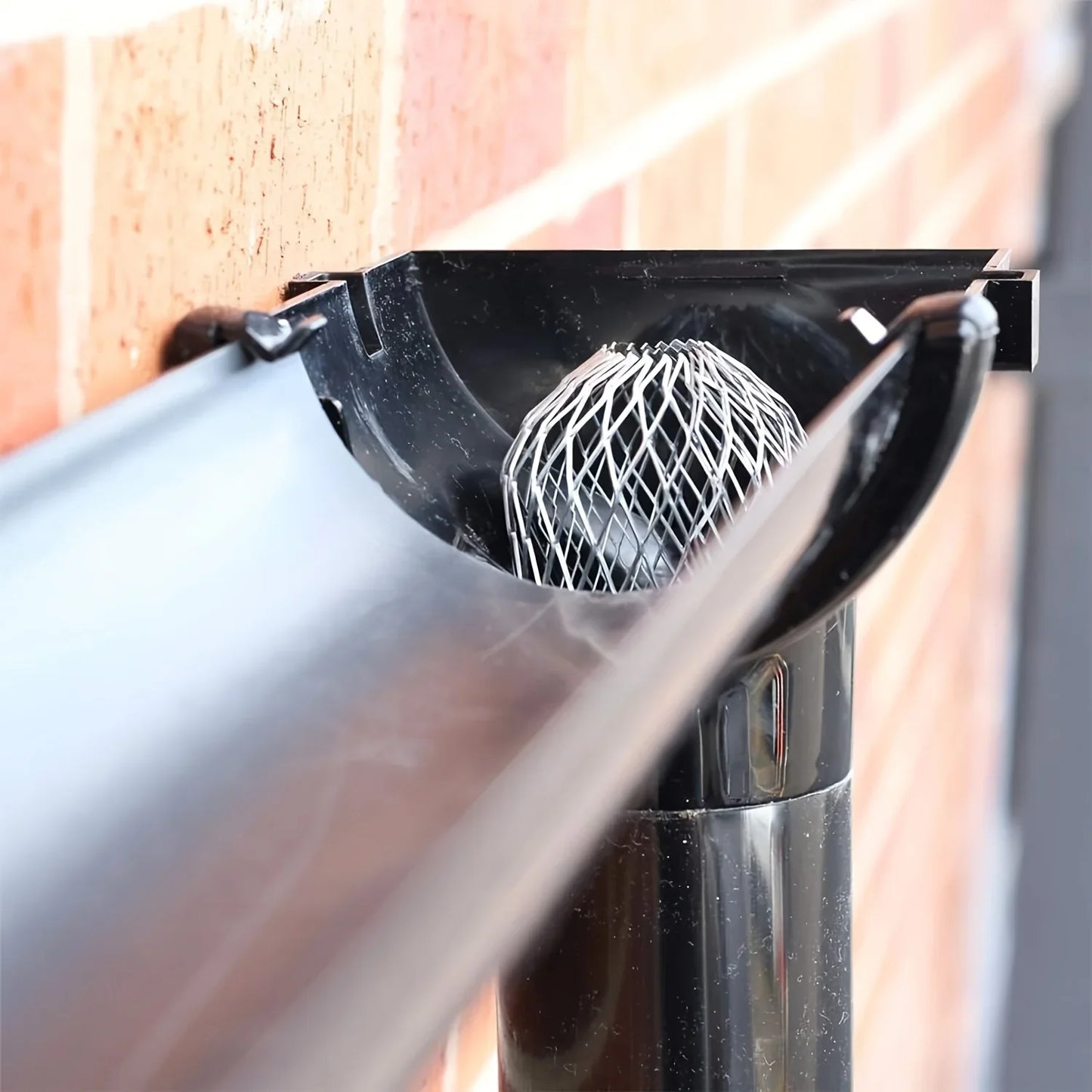 4PCS Aluminum Gutter Guards – Metal Mesh Leaf & Debris Trap for Downpipe Drain, Waterproof Guttering System Cover