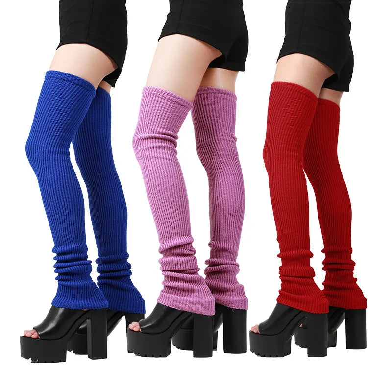 Anime Gothic Lolita Knee Socks – 90CM Cosplay Leg Warmers & Loose Knitted Socks for Women Maid Costume