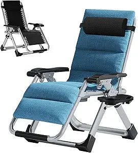 Set of 2 Zero Gravity Outdoor Lounge Chairs – Reclining Patio Sun Loungers with Cushion, Headrest & Cup Holder