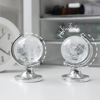 Mini Crystal Globe – Portable World Map Engraving, High Borosilicate Glass Decorative Table Art