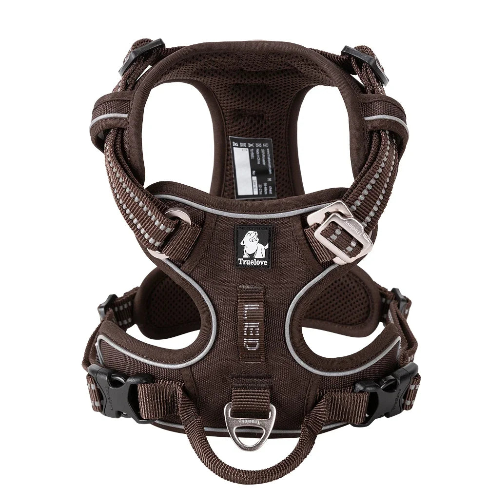 TRUE LOVE TLH5654 Reflective No-Pull Adjustable Nylon Dog Harness Step-In Comfortable Control Pet Walking Harness