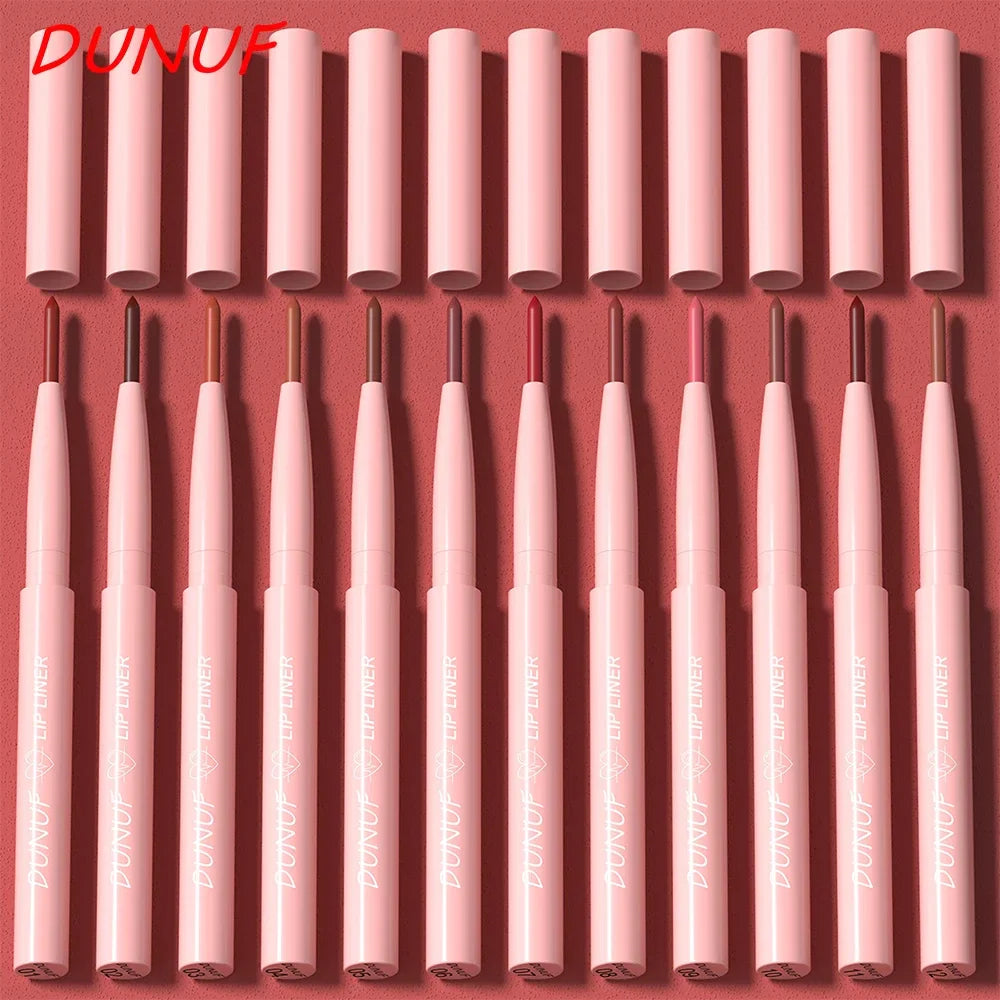 Matte Red Brown Lip Liner Pencil – Waterproof Slim Lip Contour Pen with Tapered Nib Long-Lasting Lip Stain
