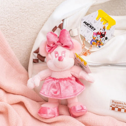 Disney Pink Mickey Minnie Stitch Plush Keychain - 19cm Kawaii Bag & Backpack Pendant Gift