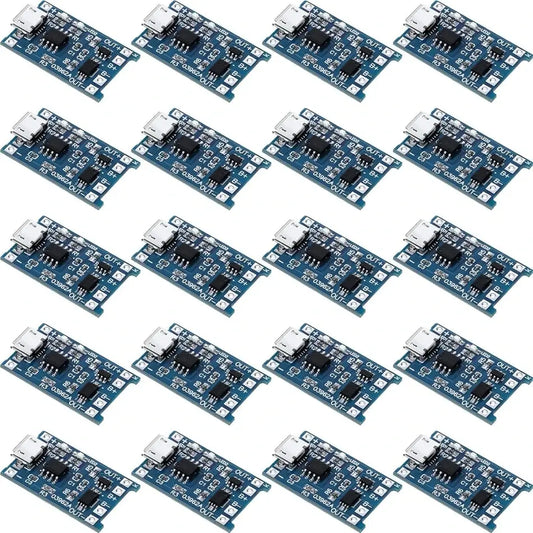 10PCS 5V 1A 18650 Lithium Battery Charging Board - TP4056 Mini/Micro USB Type-C Module with Protection