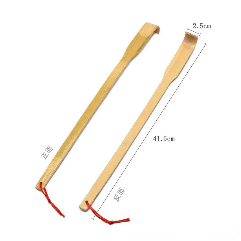 Bamboo Back Scratcher & Body Roller - Durable Wooden Massager Stick