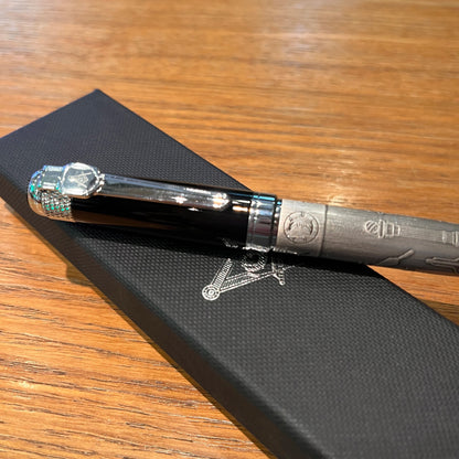 Masonic Silver Ballpoint Pen — Heavyweight Ancient Symbol Writing Pen with Gift Box, Black/Red/Green