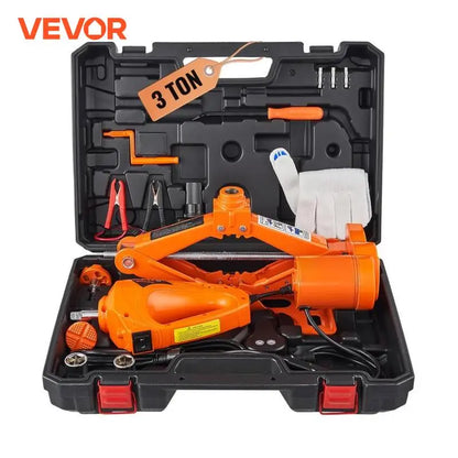 VEVOR 3 Ton Electric Car Jack – 12V Scissor Jack with Impact Wrench for SUV & Truck Tire Changes