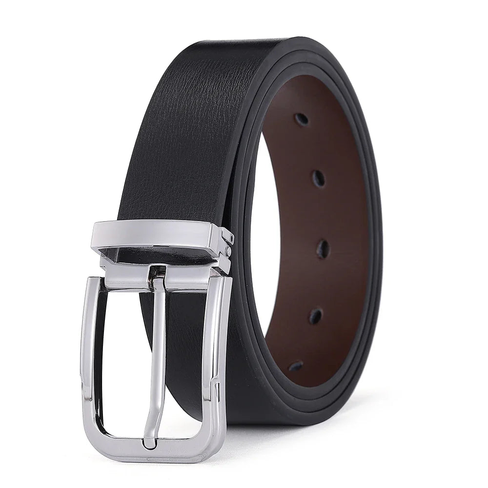 Men’s Pin Buckle Cowskin Leather Belt – High-Quality Designer Waist Strap, Luxury Fashion Accessory