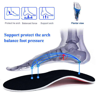 Orthotic Insole Arch Support - Flatfoot Orthopedic Insoles for Feet, Air Movement Damping Cushion Padding, Pressure Relief