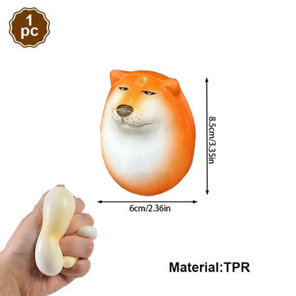 Cartoon Shiba Inu Egg Squishy Toy – Stress Relief Mochi Figure for Kids & Adults