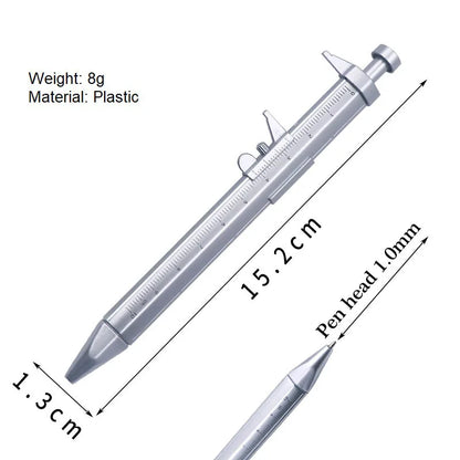 Multifunction Caliper Ballpoint Pen — 0.5mm Gel Ink Roller Pen with Vernier Caliper Design, Creative Stationery