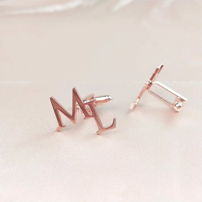 Custom Initials Cufflinks for Men - Personalized Wedding Groom Suit Buttons, Gentleman Accessories