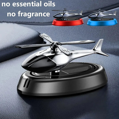 Solar Car Air Freshener – Helicopter Decoration with Rotating Aromatherapy Perfume Diffuser, Interior Car Decoration
