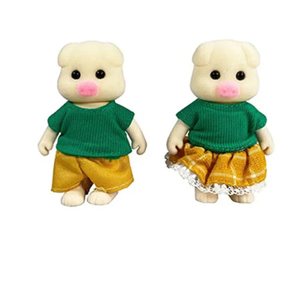 Simulation Forest Rabbit Family Playset – Mini DIY Rabbit & Bear Figure Toys for Kids Gifts
