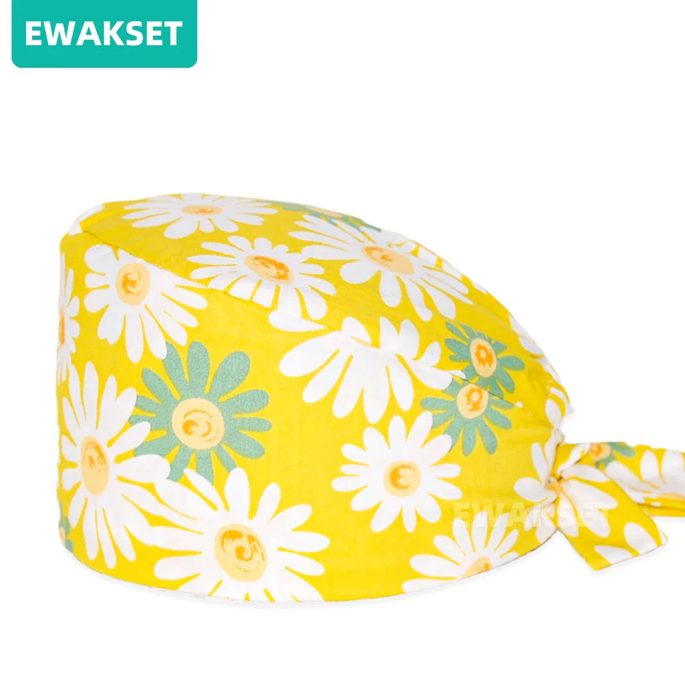Unisex Soft Scrub Cap – Cartoon Print Surgical Hat for Men and Women, Operating Room Nursing Accessories