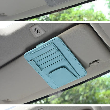 Car Visor Organizer – Multi-Pocket Pouch Bag for Cards, Glasses & Storage, Scratch-Resistant Auto Visor Holder for Car Interior