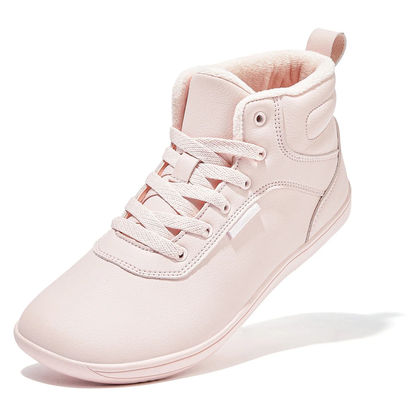HOBIBEAR Unisex Winter Barefoot Shoes - Faux Fur Lined, Wide Toe Box, Lace-Up Ankle Sneakers in Artificial Leather