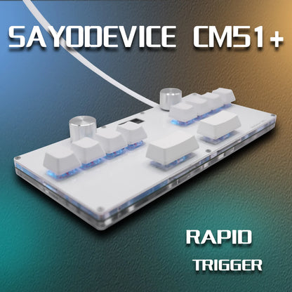 CM51 SayoDevice Rapid Trigger Gaming Keypad with Knob & Screen – Magnetic Switch Macro Keyboard for OSU, DJMAX & Shortcuts