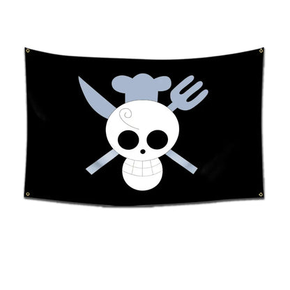 One Piece Pirate Skull Flag – Luffy Straw Hat Pirates Wall Decor & Banner for Kids' Bedroom, Gift