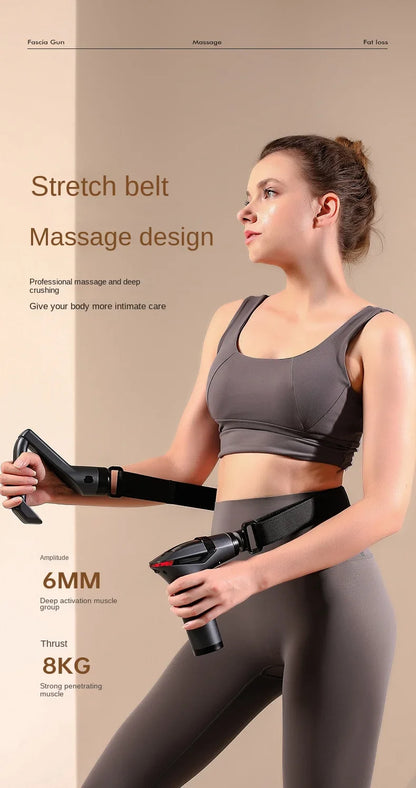 Multifunctional Deep Tissue Massage Gun – Long-Handle Electric Percussion Muscle Relaxer
