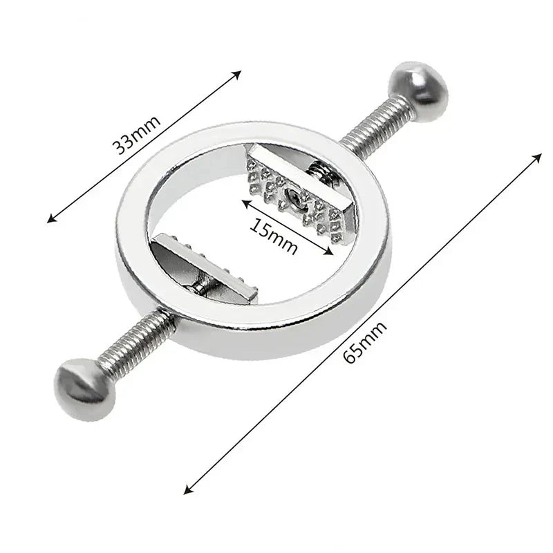 Stainless Steel Adjustable Nipple Clips — Erotic Breast Stimulation, Bondage Restraint Fetish BDSM Sex Toy for Women