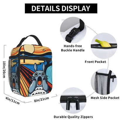 Totoro Miyazaki Anime Insulated Lunch Tote Bag – Portable Thermal Cooler for School & Office