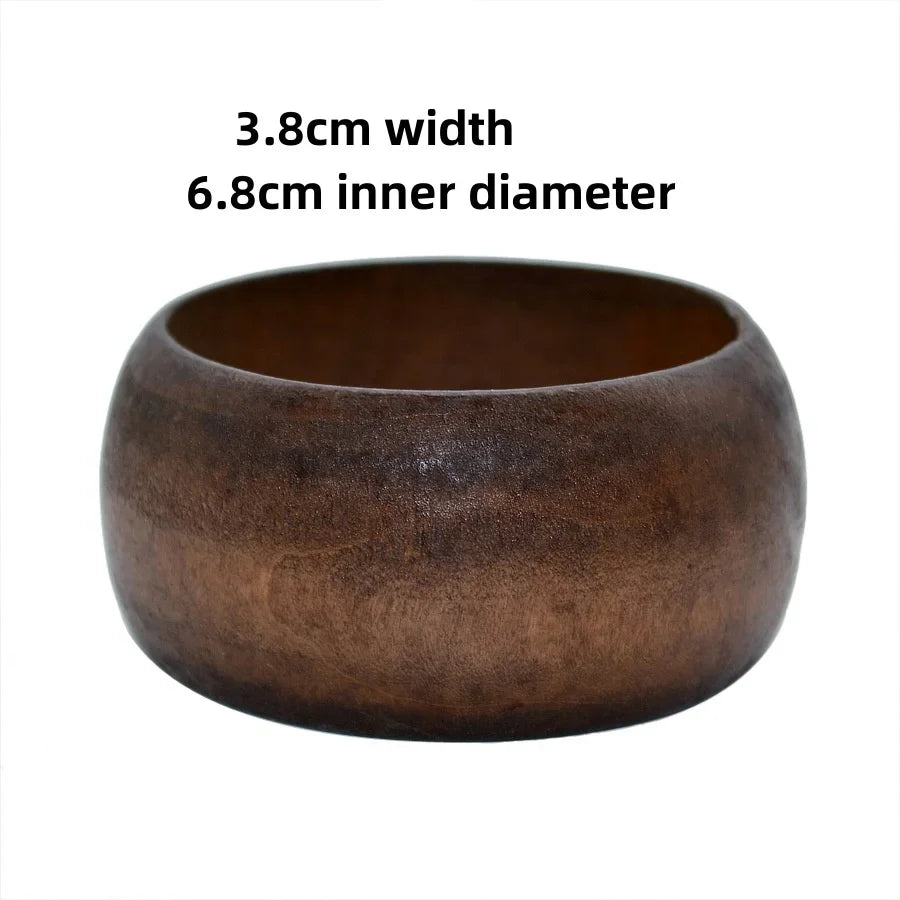 Women’s Elegant Natural Wood Square DIY Bracelet — Coffee Geometric Wooden Bangles Gift for Ladies