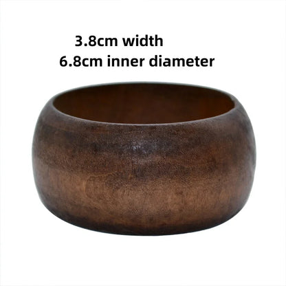 Women’s Elegant Natural Wood Square DIY Bracelet — Coffee Geometric Wooden Bangles Gift for Ladies