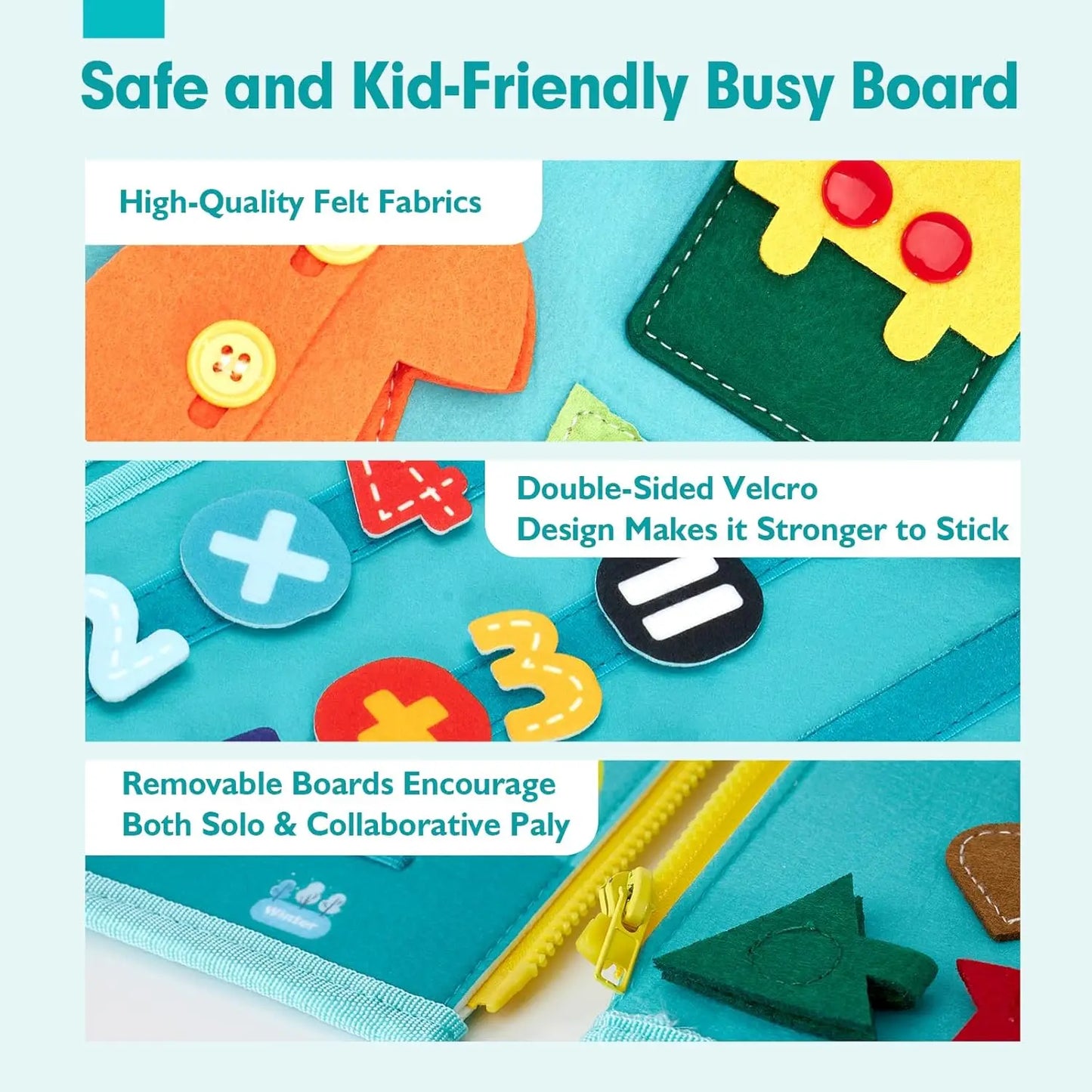 Montessori Busy Board Toy for Toddlers – Fine Motor Skills, Educational Learning Activities & Life Skills Sensory Toy